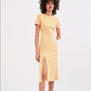 ZARA Yellow Gingham Dress